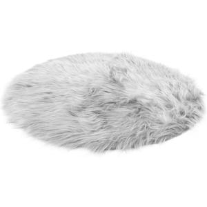 Milisten Warm Plush Round Pet Cushion Cozy Dog Sleeping Pad for Indoor Use Grey for Winter Comfort Chic Home Decor Durable Design for Your Pets