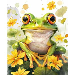 Natuyalo Paint by Numbers for Adults Beginner, Frog Acrylic Easy Paint by Numbers Kits Animal Craft Kits for Adults Suitable for Home Wall Decoration Flameless 16x20 Inch (ART-03)