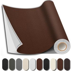 Shagoom Leather Repair Patch, 17X158 inch Strong Sticky Repair Patch Self Adhesive Waterproof, DIY Large Vinyl Patches for Couches, Furniture, Sofa, Car, Chair (DBrown, 17X158 inch)