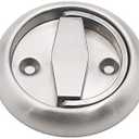 QT Home Decor Round Recessed Door Handle/Deadbolt (No Key)(Standard US Door 1.3-1.7 inch / 35-45mm), NOT for Pocket Doors, Thick Latch with Round Edge.