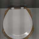 Mayfair 8440EC Open Front Toilet Seat and Lid, Easy Clean Hinges and Durable Wood Seat, Made in USA, Round, White