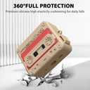 AirPods Pro 2 Case Cover, KOREDA Funny Cassette Tape Design Case for Airpods Pro 2nd Generation/1st Generation (2023/2022/2019), Cute Cartoon Fashion Silicone Protective Case for Women Men (Cinnamon Powder)