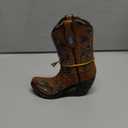 Top Brass Cowboy Boot Pen / Pencil Holder  4.75 Western Resin Boot with Embossed Turquoise & Studded Detailing  Desk Organizer, Small Vase, or Rustic Home Decor Accent