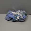 Women Floral Embroidered Maxi Dress Long Puff Sleeve Tulle Prom Dresses Belt V Neck Lantern Long Sleeve Homecoming Dresses (Blue), Size XL