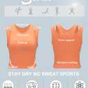 RUNNING GIRL Sports Bras for Women High Impact Seamless Ribbed Longline High Neck Workout Crop Tank Tops Padded (Orange, XL)