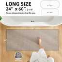 TYUU Bathroom Runner Rug, Long Bath Mat Washable Thin Quick Dry Low Pile Bathroom Runner Rugs Non Slip, Beige 24"x60"