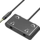 Cubilux Headphone Splitter with Volume Control, 3.5mm Dual Earphones Connector, 1/8 Double Audio Jack Adapter for 2 People, Music Share Adapter for Plane, Train Travel