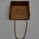 Rattan Napkin Holders Square For Kitchen And Bathroom, Guest Towel Holder Tray For Bathroom, Handcrafted Flat Napkin Holder Basket, Wicker Accessories for Home Decor, Restaurants, Cafe (7.5 x 7.5 x 2.7 inches)