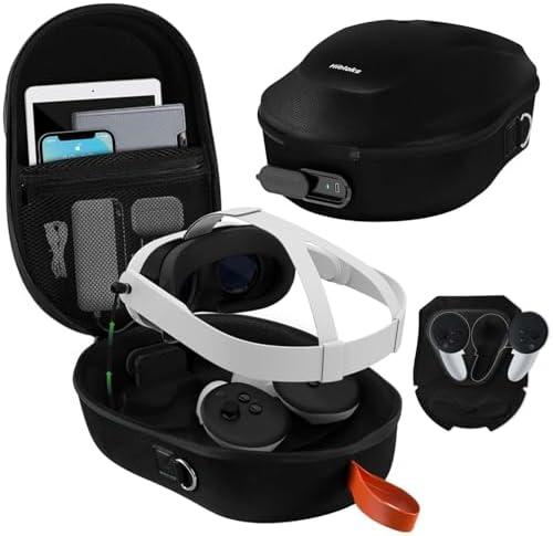 RCGEEK HiBloks Charging Carrying Case for Meta Quest 3 Accessories, Large Capacity Charging Case for Oculus Quest 3 Headset & Controllers, Compatible with BOBOVR S3 Pro/M3 Pro/KIWI K4/H4 and more
