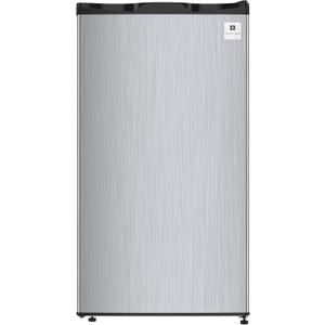 ARCTIC CHEF Mini Refrigerator, Compact Freezer Compartment, Adjustable Thermostat Control, Reversible Door, Ideal Fridge for Dorm, Office, Apartment, Platinum Stainless, 3.2 Cubic Feet