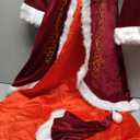 Cuteshower Women's Deluxe Costume Mrs. Claus Clothing Cosplay Suit for Christmas (Large, Red)