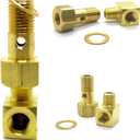 Fuel Pressure Gauge Adapter Banjo Bolt Fitting M12 x 1.25" 1/8-27 NPT Female to Male 90 Degree Elbow Compatible with Honda Civic DELSOL Prelude NSX Acura Integra