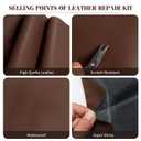Leather Repair Tape, Self-Adhesive Leather Repair Patch for Couch Furniture Sofas Car Seats, Advanced PU Vinyl Leather Repair Kit (MBrown, 17X79 inch)