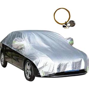 Waterproof & All-Season Half Car Cover,Full Coverage Protection for Windshields & Windows, Car Cover for Snow,Ice,Rain,Shading, (S Size Fit for Hatchback.