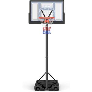 Basketball Hoop Outdoor 10ft Adjustable, Portable Basketball Hoop Goal System for Kids Youth and Adults in Backyard/Driveway/Indoor, 44 Inch Shatterproof Backboard and Larger Base