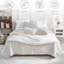 Sanracie Stonewashed Cotton Oversized King Bedspread(128"x120"), Soft Light Wheat Color Extra Large Wide Oversized Quilt Sets Cross Stitch Lightweight Crinkle Coverlet Set 3Pcs for All Season