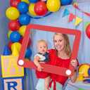 Cartoon Story Birthday Party Decoration Large Photo Booth Props Decor 24'' x 16'' Red Picture Frame Backdrop Birthday Photo Frame for Friend School Classroom Party Supplies Favors