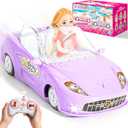 Purple Remote Control Car for Girls, 1:18 Scale RC Cars with LED Light, 2.4 GHZ Pink Truck Toy for Toddlers Kids, Birthday R/C Toys for Boys Girls Aged 4-7 (Batteries Not Included)