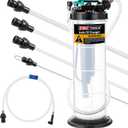 Estune 2 Gallon/7.5 L Manual Pneumatic Fluid Extractor, Automotive Oil Extractor Pump Oil Vacuum Changer with 5 Pcs Brake Bleeding Hose for Car, SUVs, Truck, Yachts