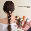 8 Pcs Telephone Line Wire Hair Bands Heart Design Spiral Ponytail Holders Elastic Hair Ties Straight Phone Cord No Damage Coil Hair Accessories for Women