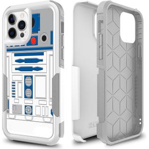 Case for iPhone 12, iPhone 12 Pro Cover, Robot Pattern Shock-Absorption Hard PC and Inner Silicone Hybrid Dual Layer Armor Defender Case for Apple iPhone 12/12 Pro