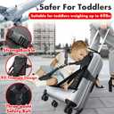 zxbaers Upgraded Kids Travel Seat, Portable Luggage Seat for Toddler Kids Ride on Suitcase with Seat Belt, Carry On Suitcase with Baby Seat, Free Parents' Hands Made Travel Easier