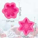 2 Pcs Christmas Snowflake Silicone Molds Candle Soap DIY Molds Candle Decorating Mold for Xmas Baking Party Chocolate Candy Wax Resin Baking Tray Fondant Cake Decoration