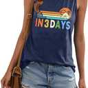 2 x Easter Shirts for Women Easter Christian Tee a Lot Can Happen in Three Days Casual Sleeveless Tank Tops (Blue, L)