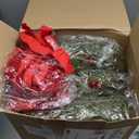 4 Pcs Small Christmas Norfolk Wreaths 15 Inch Christmas Kitchen Cabinet Mini Wreath Real Touch with Bow Ribbon Cedar Red Berry for Xmas Front Door Window Chair Fireplace Table Pillar Farmhouse Decor