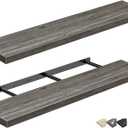 QEEIG Bathroom Shelves 48 inches Long Wall Shelf Large Extra Long 48 x 9 inch Set of 2, Grey (008-120GY) (47.2", D. Grey)