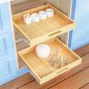 Pull Out Cabinet Organizer, 1PC 24 W x 21 D Soft Close Slide Out Wood Drawer Storage Shelves for Kitchen, Base Cabinet Organization for Pantry, Finished, Heavy-Duty, Bottom Assembly (24W x 21D)