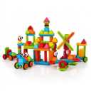 PicassoTiles 120pcs Hedgehog Interlocking Building Blocks Tiles Construction Toy Set Learning Playset STEAM Development Preschool Kindergarten Toy for Kids Age3+ PTB120, 11.75 X 14.13 X 3.38 Inches