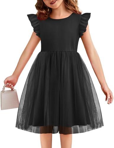 Flypigs Toddler Tutu Dress Girls Ruffle Tulle Dresses Cute Summer Party Princess Sundress, Size 120