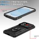 3 x Lunivop Compatible with Samsung Galaxy s25 Edge Case 360Metal Rotated Ring Holder Magnetic KickstandCamera Protection Military - Grade Heavy Duty for Galaxy s25 Edge Case 2025 Black