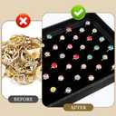 HEALLILY Velvet Ring Box 100slot, Black Ring Case, Stud Earring Organizers and Storage, 11.8 x 7 x 1.57 Inches Jewelry Box Display Case for Stud Earring Wedding Engagement Daily Jewelry Tray