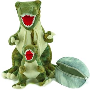 2 in 1 Dinosaur Stuffed Animal Weighted Dragon Plush for Adults & Kids Dinosaur Egg Plushies Toys for Boys Simulation Toy with Babies Inside for All Ages