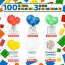 ALL-IN-1 Lego Balloon Arch Kit & Garland Red, Blue, Green Balloons in Small & Large Sizes Primary Colors for Circus, Carnival, Rainbow, Boys Birthday Party Supplies & Decorations