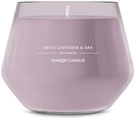 Yankee Candle Studio Scented Candle with up to 50 Hour Burn Time, Premium Plant Wax Blend for Consistent Burn, 10 oz Jar Candle with Room Filling Fragrance, Dried Lavender & Oak