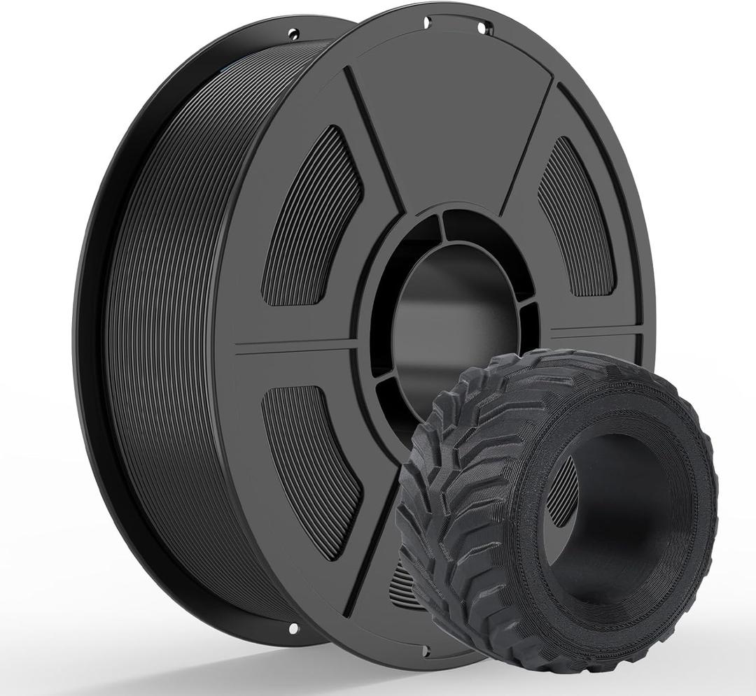 IEMAI TPU 95A 3D Printer Filament 1.75mm, Flexible & Soft Polyurethane, +/- 0.02mm Dimensional Accuracy, 1KG Spool (2.2lbs), Compatible with Most FDM Printers, Black