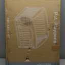 SMUG Dog Playpen 4-Panel 24 Inch Safe Secure Indoor Outdoor Pet Fence, Folding Portable 35 x 35 x 24IN, Ideal for Small to Medium Dogs Easy to Clean (White)