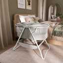 Dream On Me Karley Bassinet, Award Winner Lightweight Travel Baby Bassinet, Foldable Bedside Sleeper, Adjustable Double Canopy, Spacious Design, Soft Fabric, Storage Basket – Cool Gray