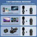 Wireless Lavalier Microphone, Professional Wireless Lavalier Lapel Mic, Portable Clip Mini Mic for Interview/Vlog/Livestream/Podcast/Teaching, Audio & Video for iPhone, Android/Pad/Camera/Laptop