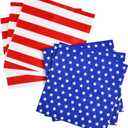 Gatherfun American Flag Patriotic Party Supplies Disposable Paper Napkins Cocktail Napkins for Veterans Day Election Day 4th of July Independence Day Decorations, 40 Pack of Stars+40 Pack of Stripes