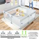 Fodoss Baby Playpen 47×47in, Small Play Pen for Babies and Toddlers, Playpen for Apartment, Play Yard, Activity Fence, Baby Playard with All-Side Mesh, Pull Rings Light Grey, 47×47in