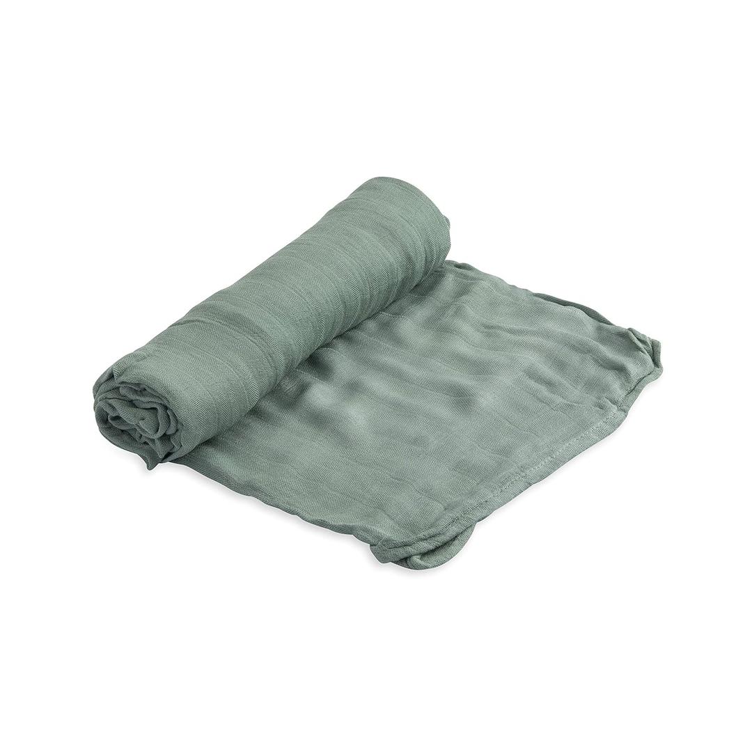 Little Unicorn  Sage Deluxe Swaddle | Single | 100% Rayon Muslin from Bamboo | Super Soft | Newborns and Infants | Large 47 x 47 | Machine Washable