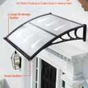 VEVOR Awnings for Door Entrance, 38" x 40" Window Door Awning Canopy Exterior with Drainage & ABS Bracket, Polycarbonate Cover Patio Door Awnings for Sun, UV, Rain, Snow Protection（Clear）