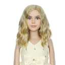 PATTNIUM Blonde Wig Kids Child Short Wavy Wig Ash Blonde Wigs Mixed Blonde Wigs for Gilrs Cosplay Party Heat Resistant Blonde Synthetic Hair(Ash Blonde)