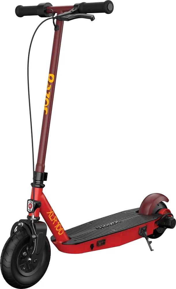 RAZOR PC XLR100, Rojo, Scooter Eléctrico, hasta 16 km/h, hasta 35 Minutos, 12V Batería Recargable, Marco/Horquilla-Acero, Rueda-Neumático Delantero 200mm, Rueda de Uretano Trasera, 8+, 54 kg