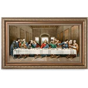 DECORARTS -The Last Supper, Leonardo da Vinci Classic Art Reproductions. Giclee Print& Museum Quality Framed Art for Wall Decor. 24x12, Framed size: 29x17
