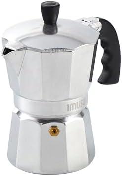IMUSA USA B120-42V Aluminum Espresso Stovetop Coffeemaker 3-Cup, Silver (Pack of 1)